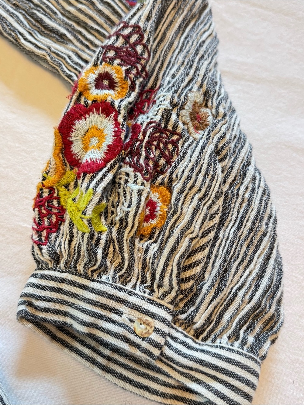 Feather Bone by Anthropologie Lindsey Striped Embroidered Floral Dress
Sz Small - Picture 13 of 13